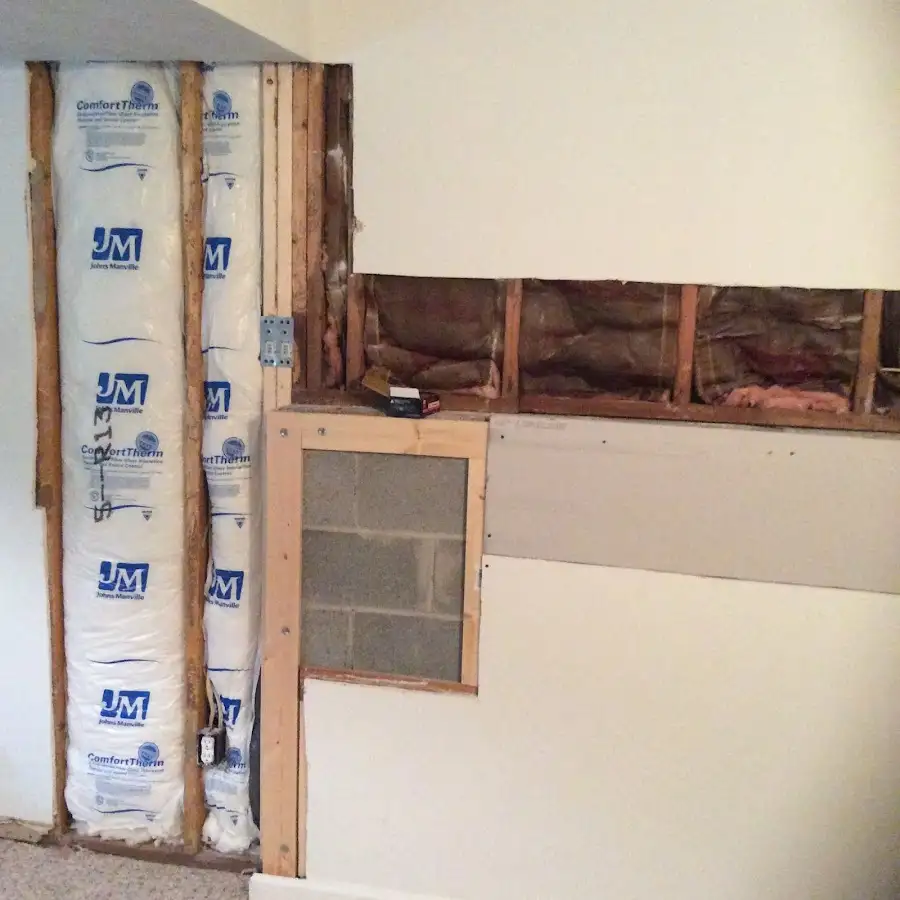 Wall insulation replacement during Contents Cleaning & Restoration in Seymour